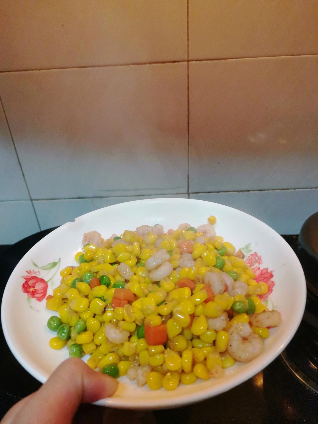 什锦玉米粒虾仁🍤🌽🥕