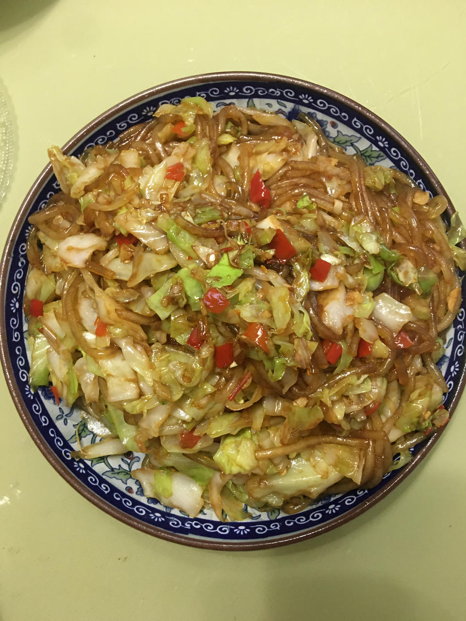 最近爱吃粉丝粉条～包菜炒粉丝