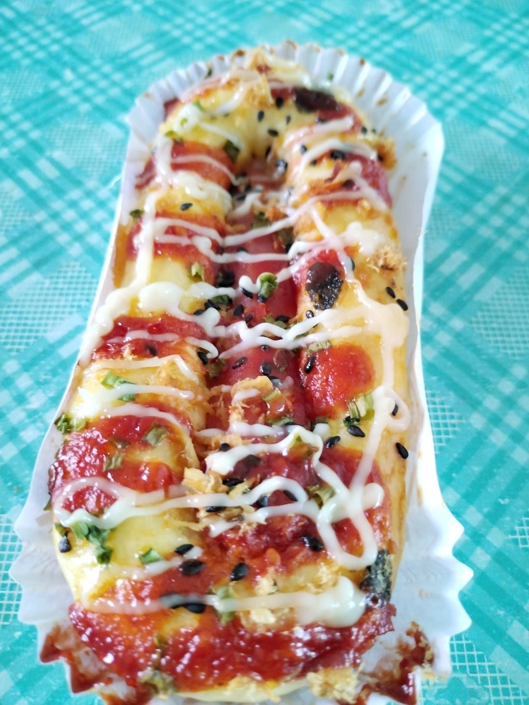 火腿香葱肉松面包