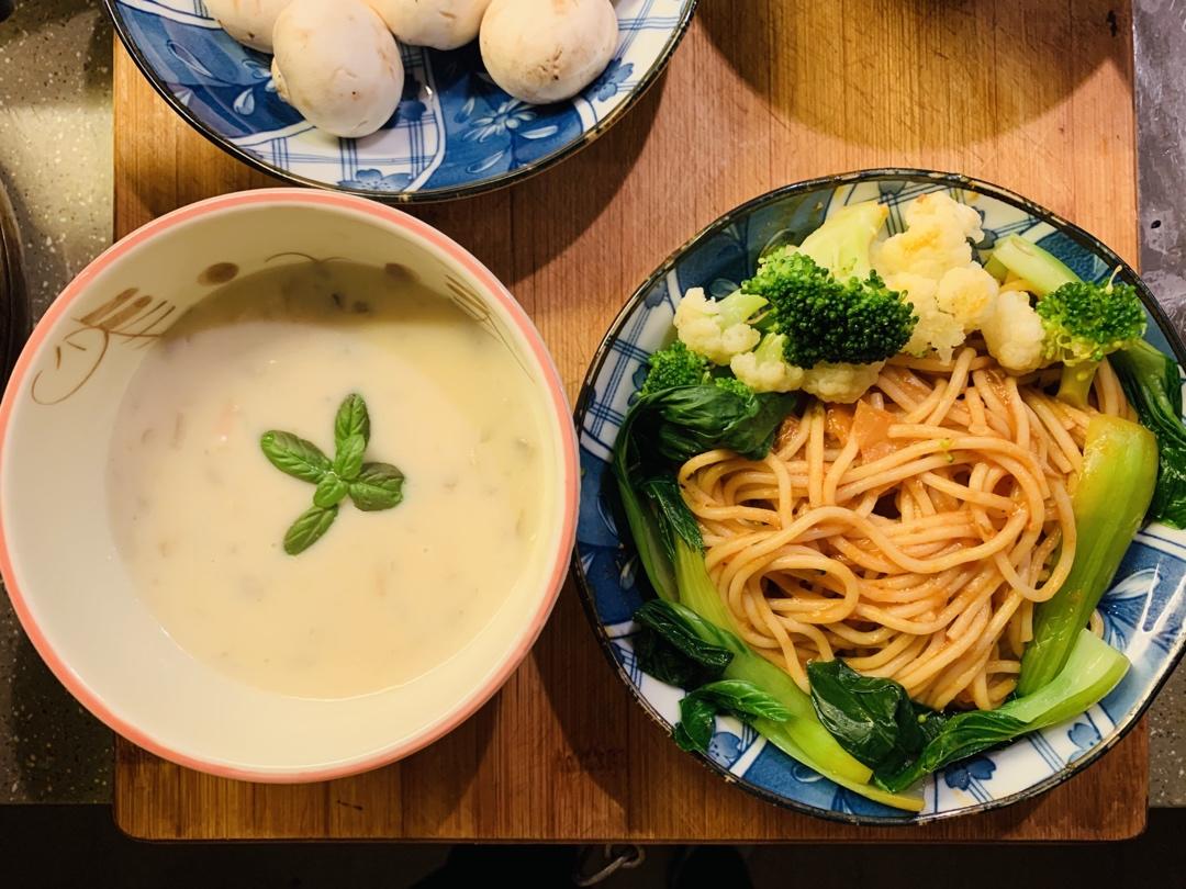 超惊艳奶油蘑菇汤(牛奶版本)