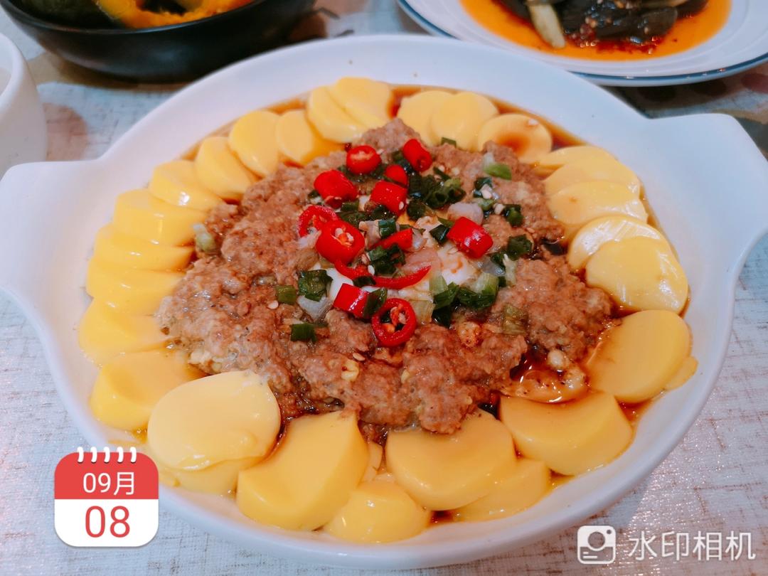 玉子豆腐蒸肉沫