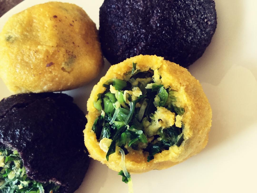 糙米薄皮菜团子