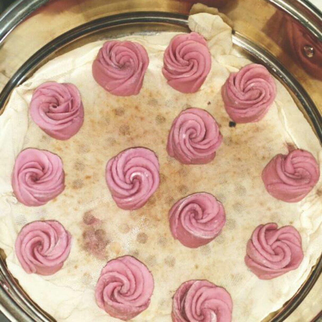 南瓜紫薯花样馒头