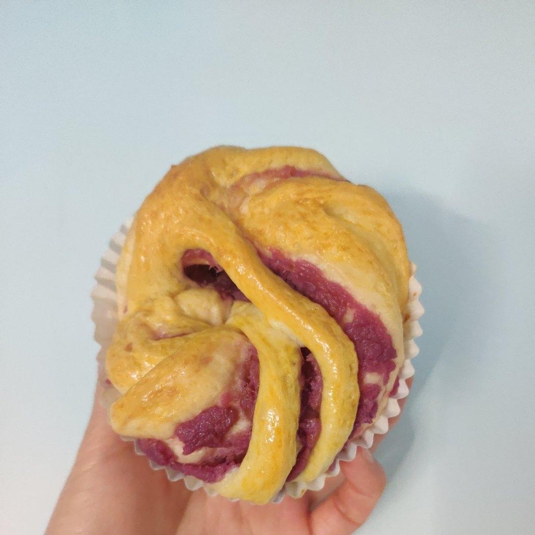 超级软的梦幻紫薯面包卷/附紫薯馅不粘手小方法