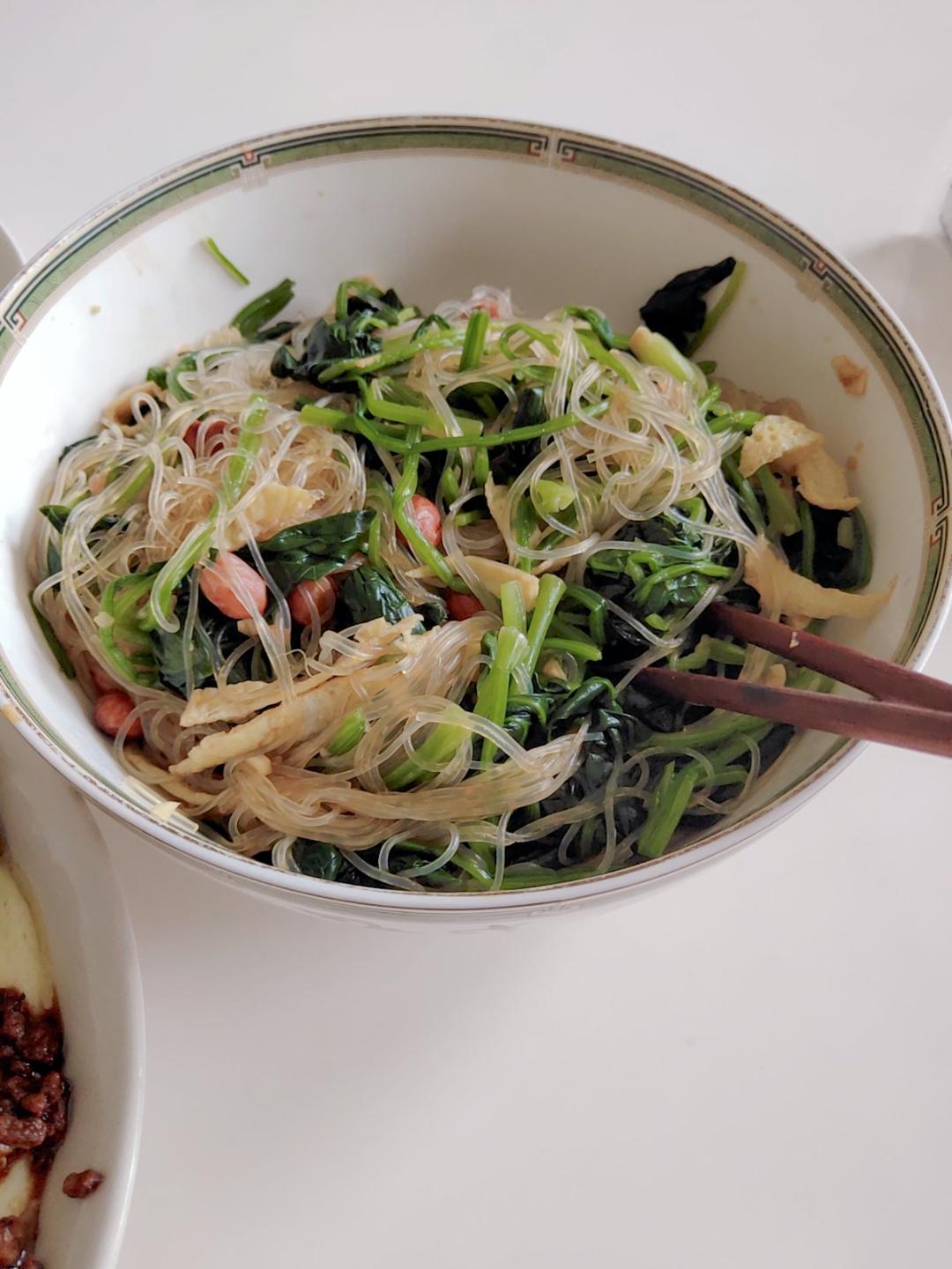 凉拌粉丝菠菜