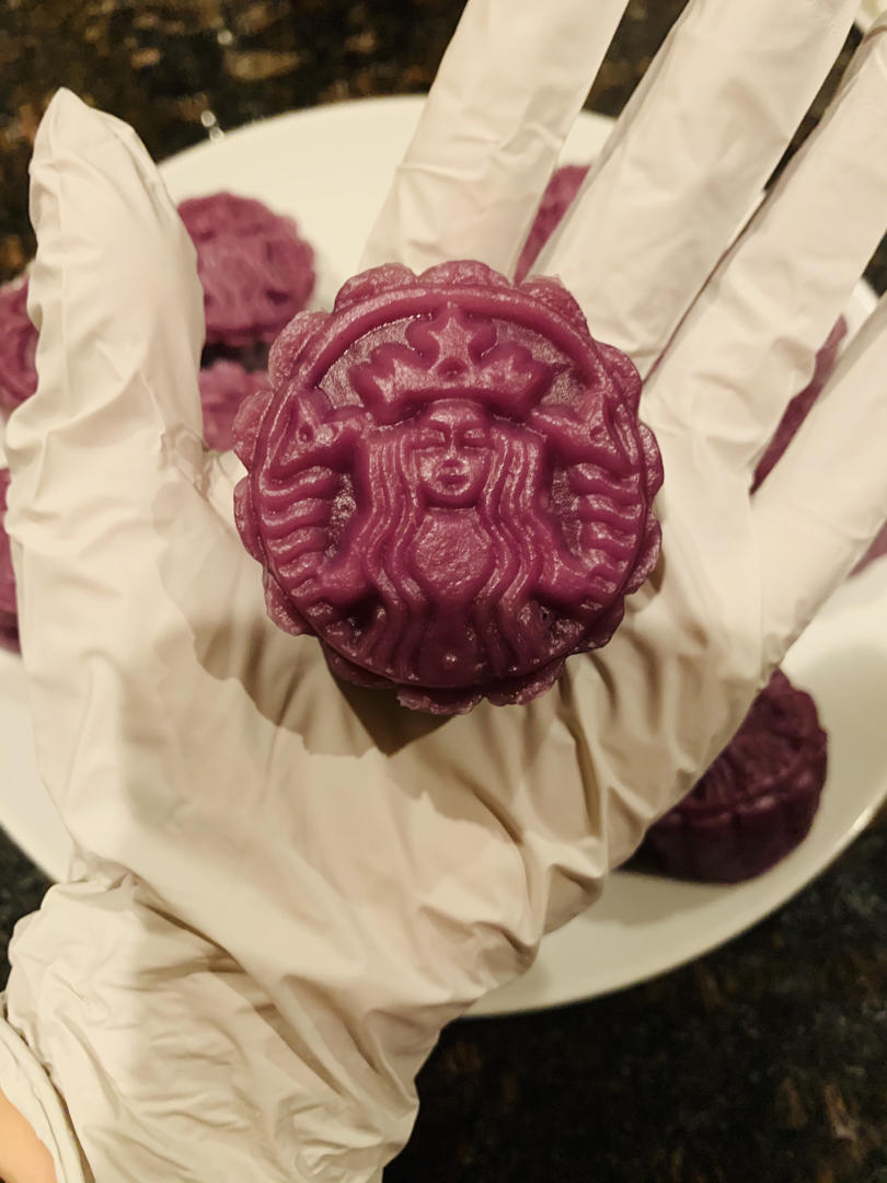 秒杀冰皮月饼的紫薯山药糯米糕