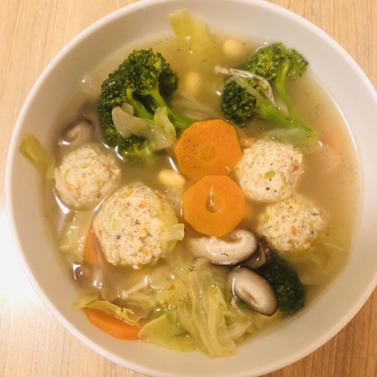 香菇胡萝卜鸡胸肉丸子汤（减肥）