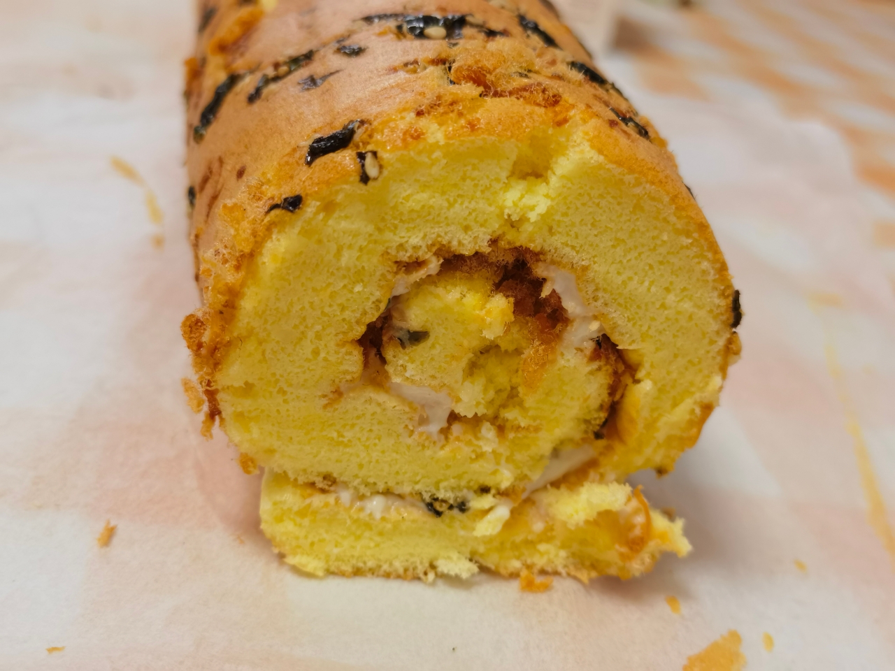 香葱海苔肉松芝麻蛋糕卷