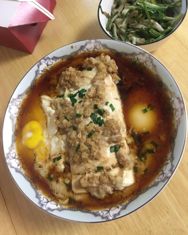 内酯豆腐蒸鸡蛋肉馅