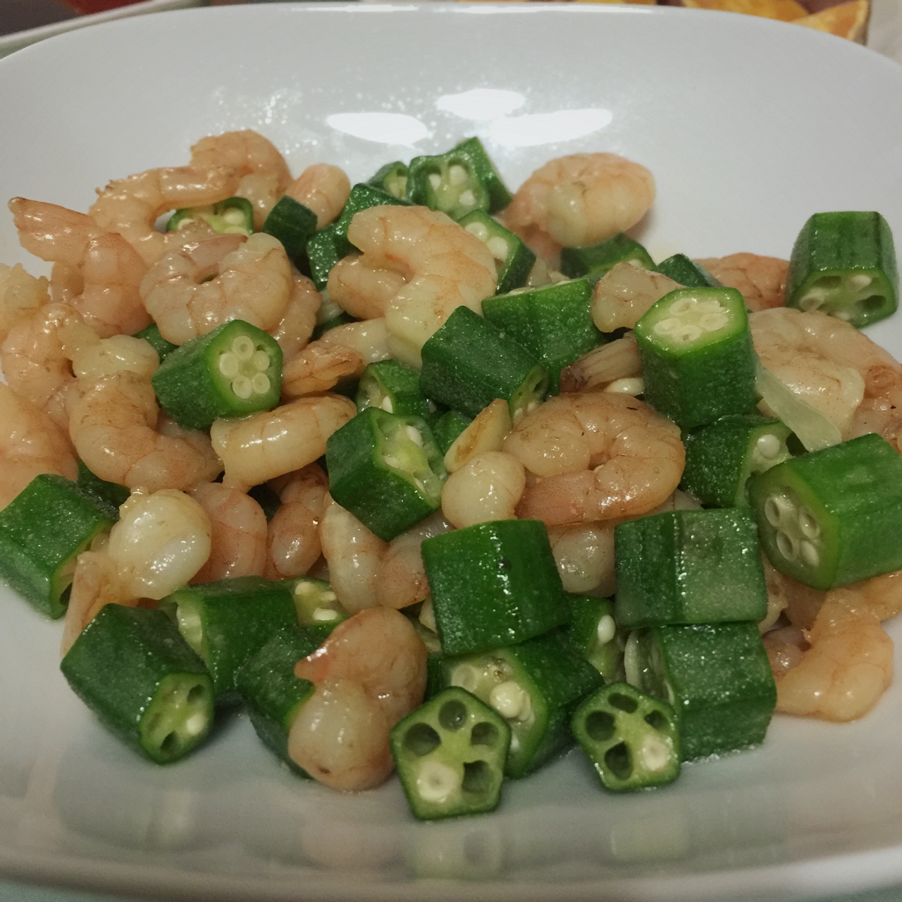 秋葵炒虾仁