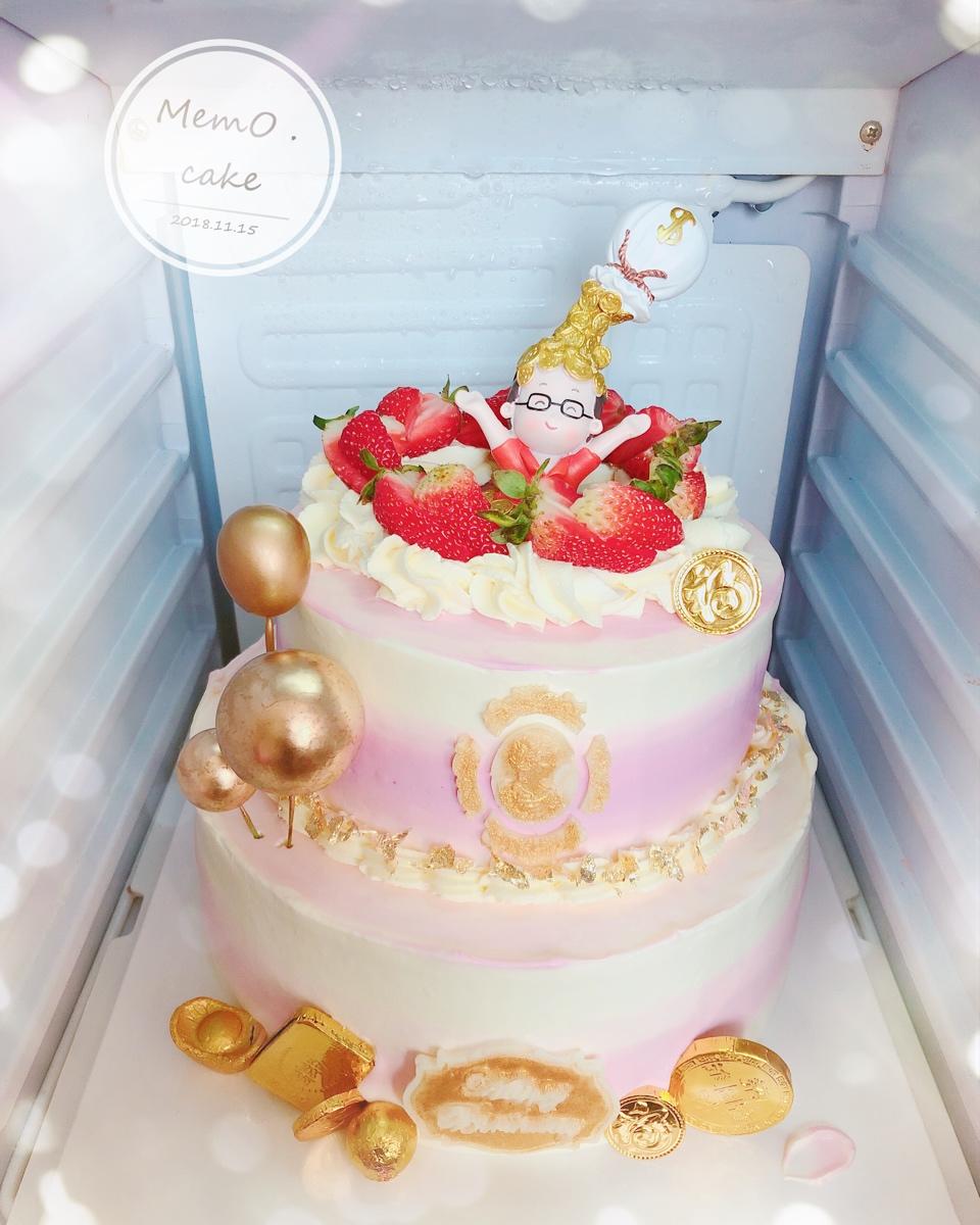 双层戚风水果蛋糕打桩