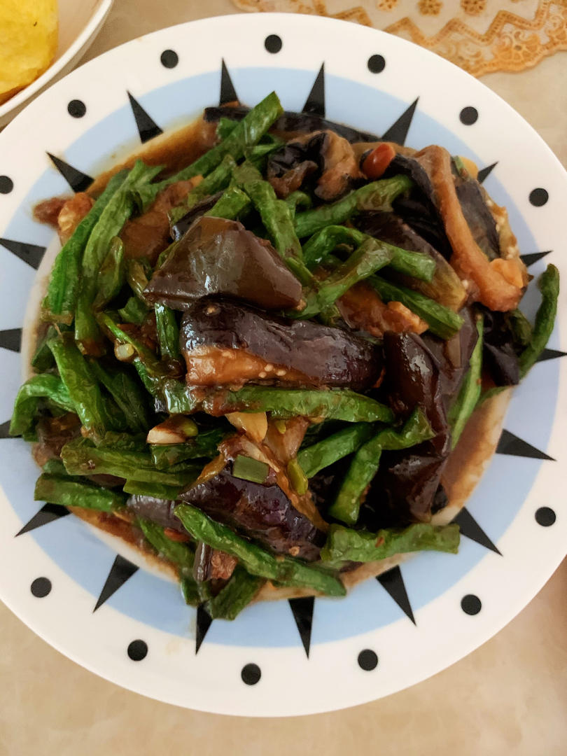 不油炸的茄子烧豆角