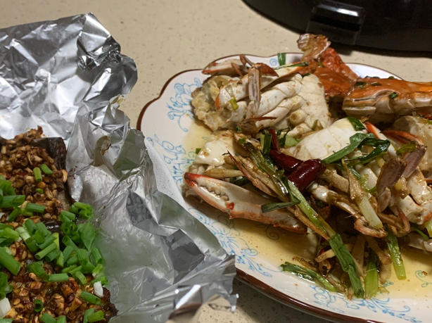 葱姜炒梭子蟹（very easy）