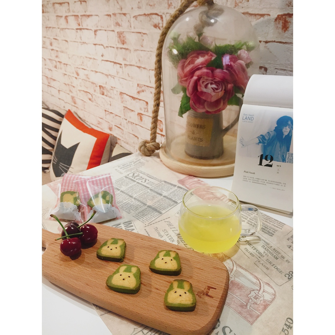 抹茶兔兔曲奇（比熊猫简单！超详细实物图+超良心手绘图）