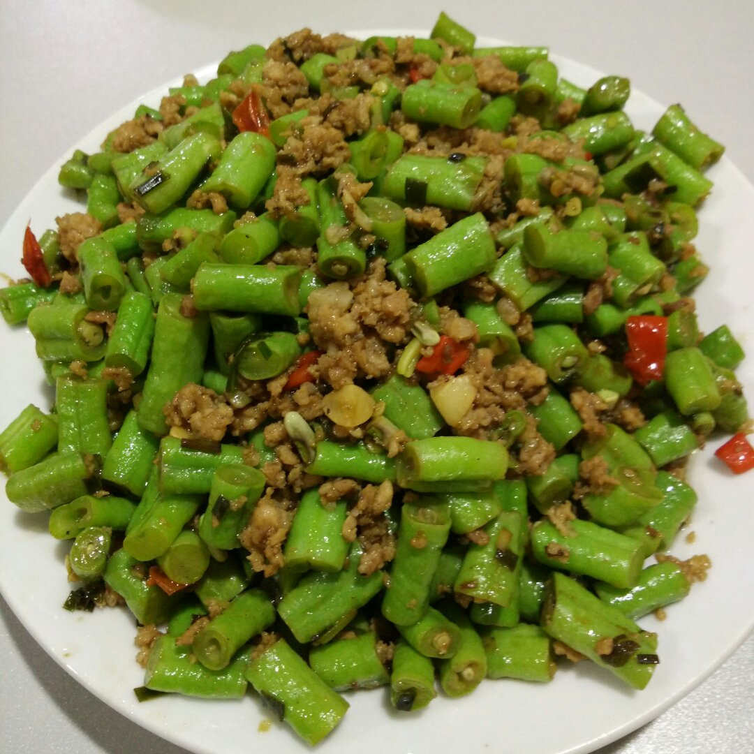 肉沫豆角下饭菜