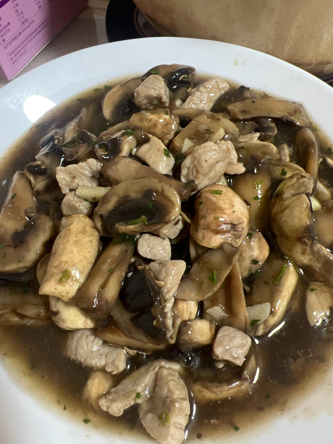 口蘑炒肉(强烈推荐太美味)