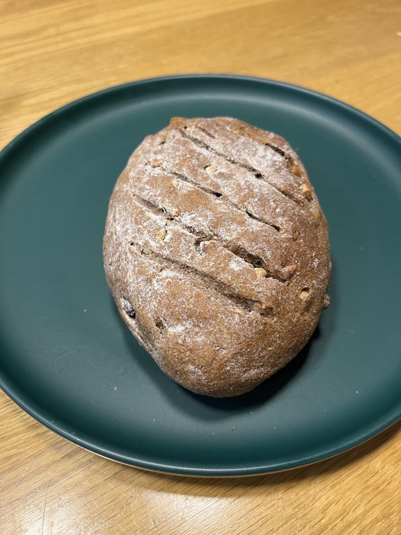 不用黄油不用揉出膜的黑全麦坚果面包