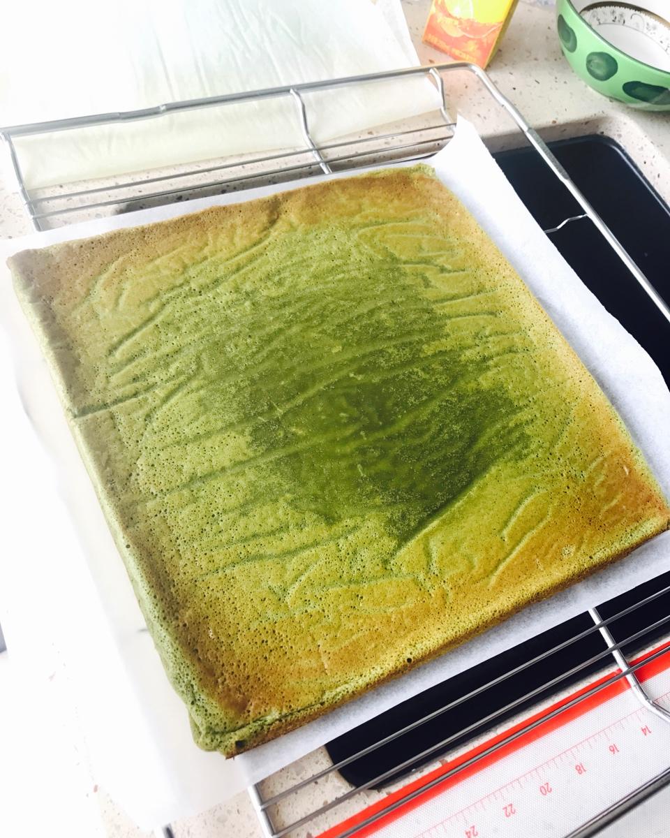 抹茶波点（条纹）蛋糕卷