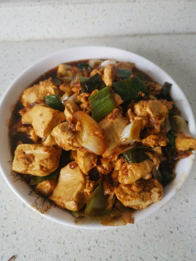 葱烧豆腐