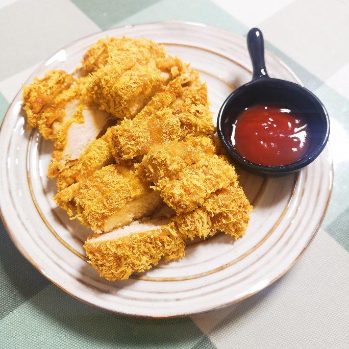无油烤鸡排（面包糠鸡胸肉）