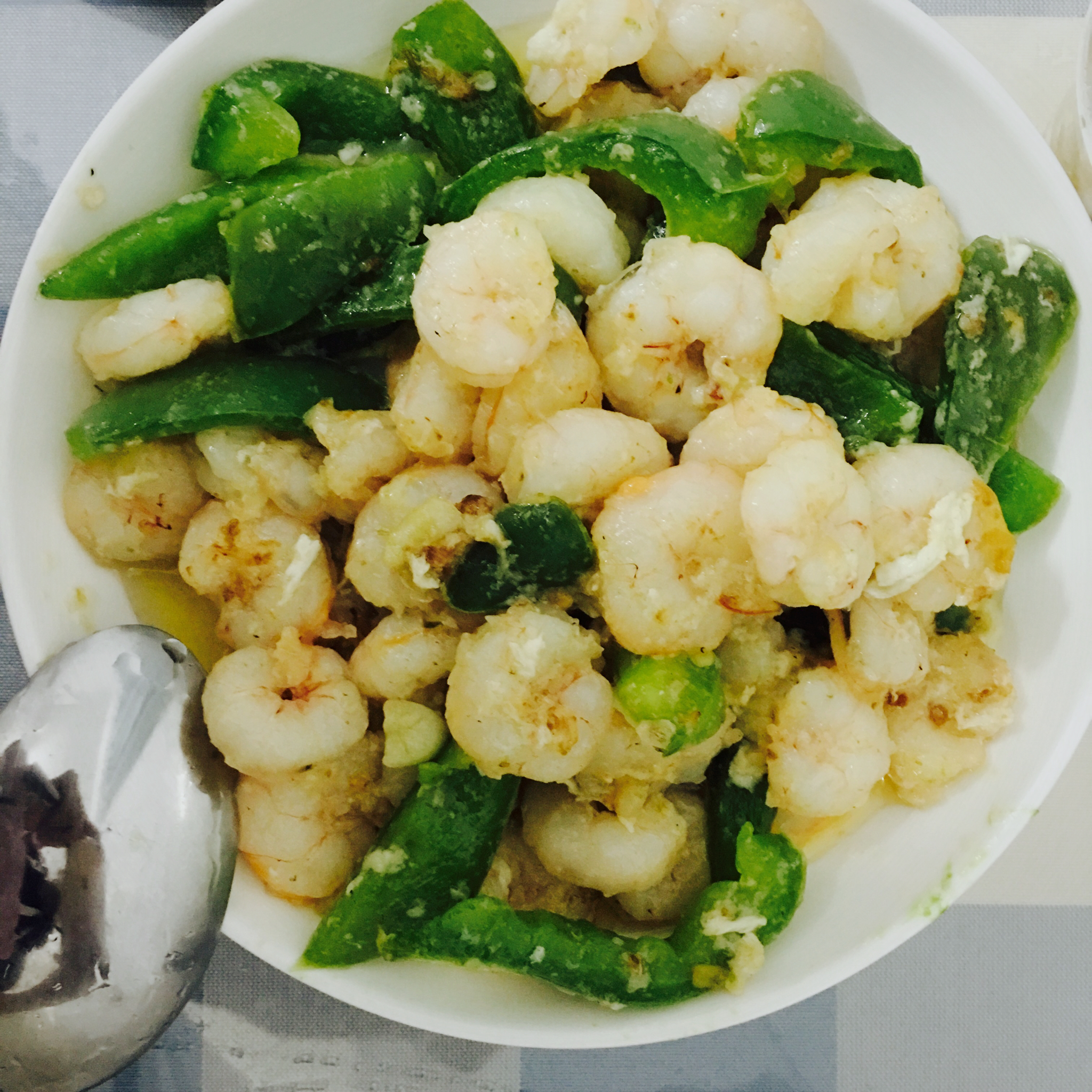青椒滑炒虾仁
