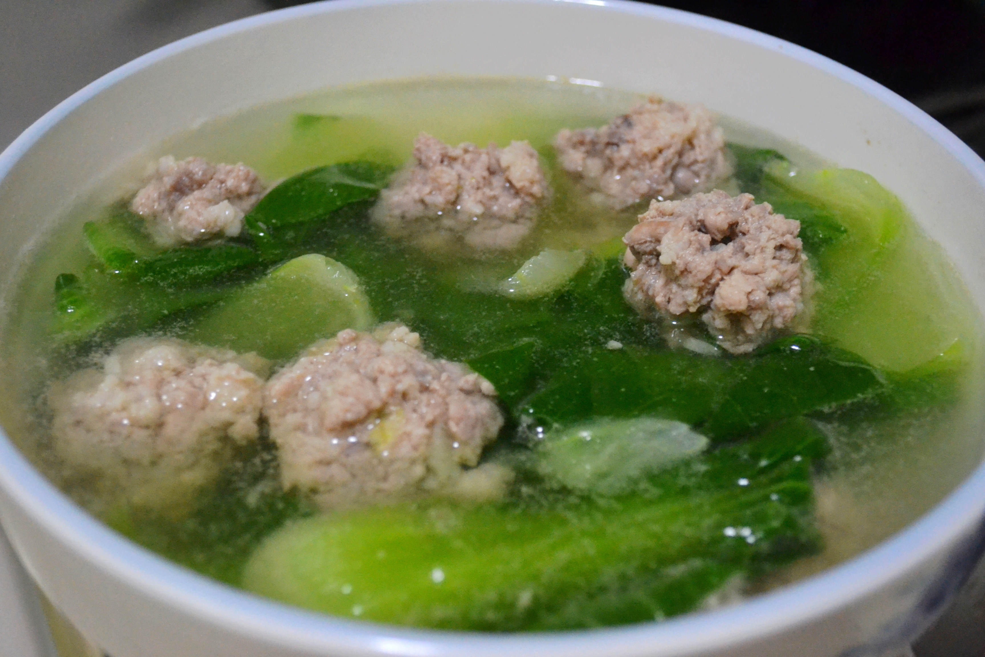 慎思笃行做的小白菜肉丸汤