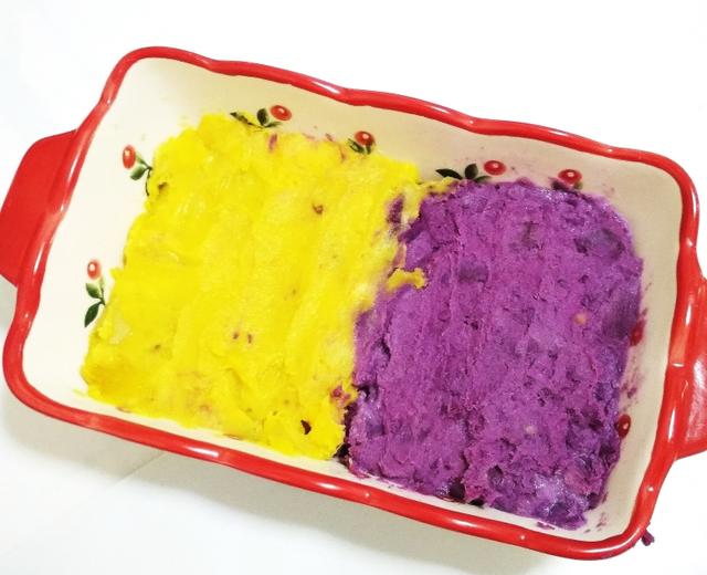 芝士焗红薯紫薯双拼