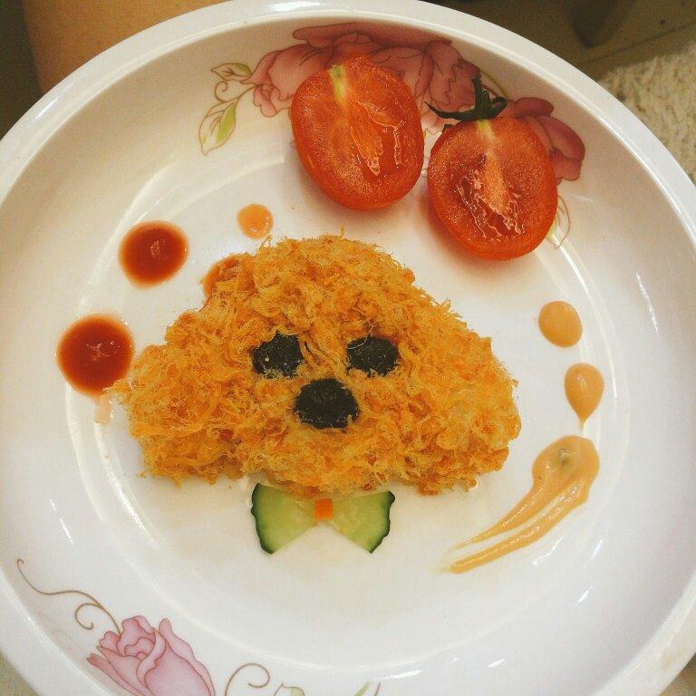 哄娃人气早餐【咸蛋黄肉松饭团】泰迪版-每天都是六一节