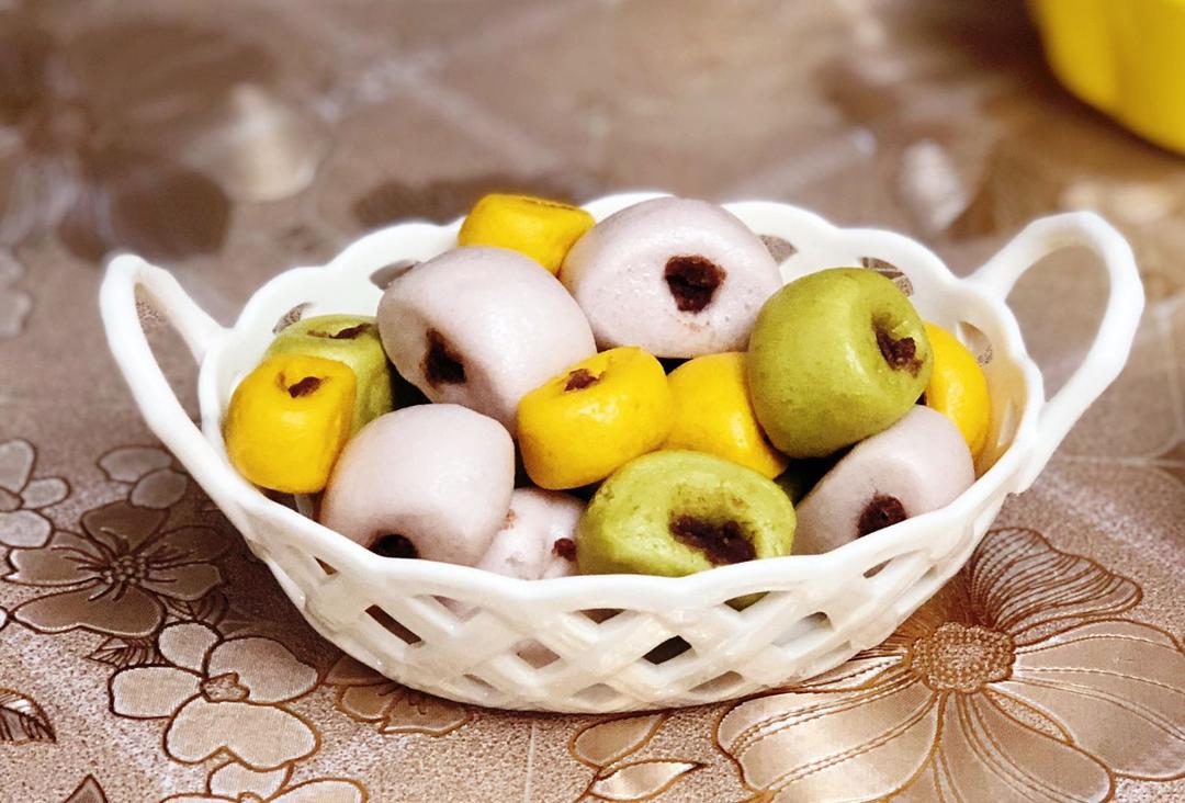 宝宝彩色豆沙小馒头