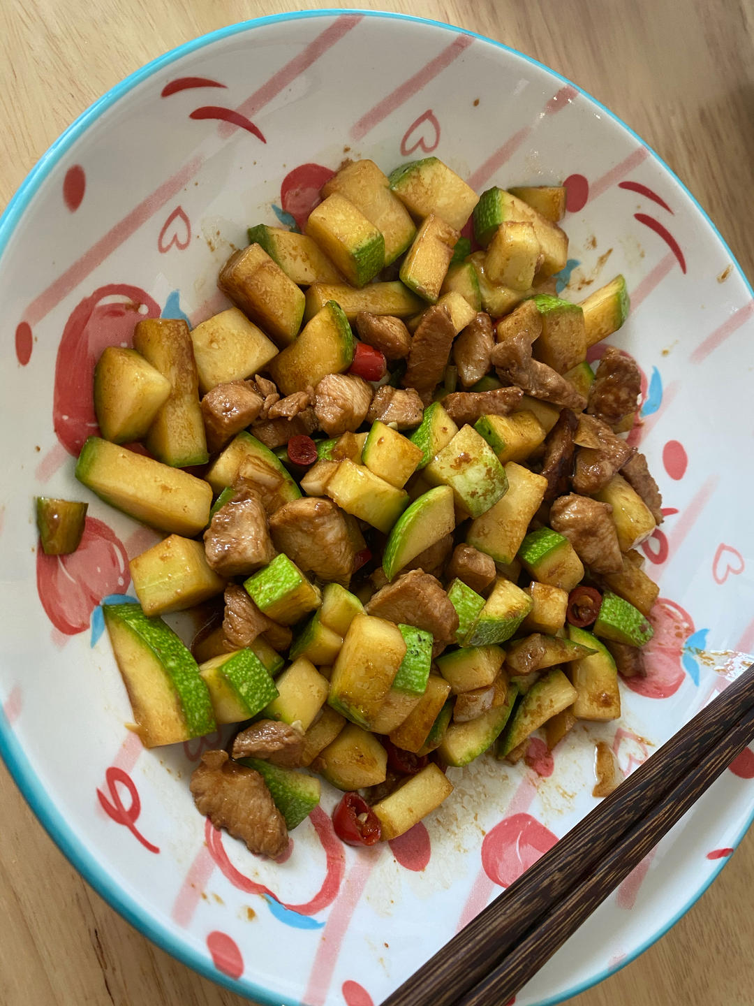 西葫芦炒鸡胸肉