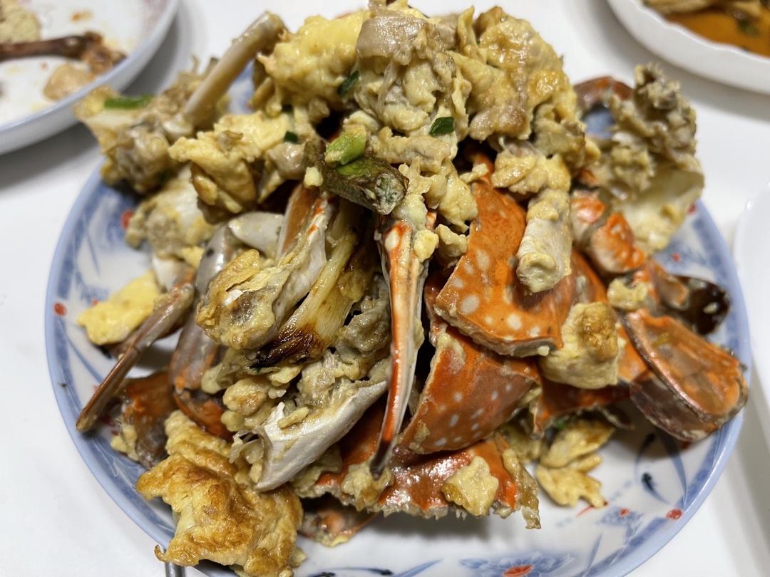 梭子蟹炒蛋