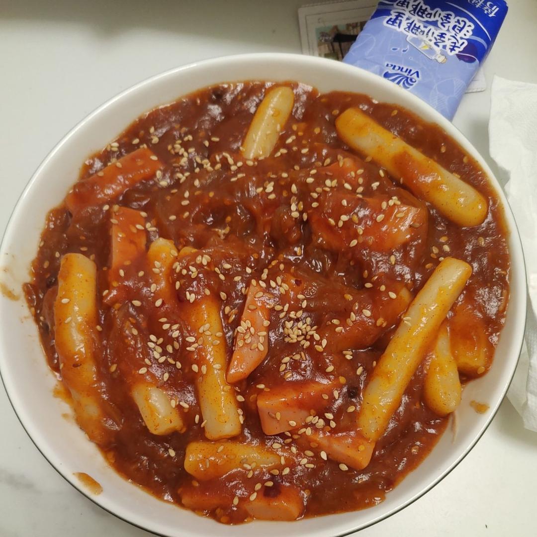 口味超级赞辣白菜炒年糕（五分钟快速无油版）