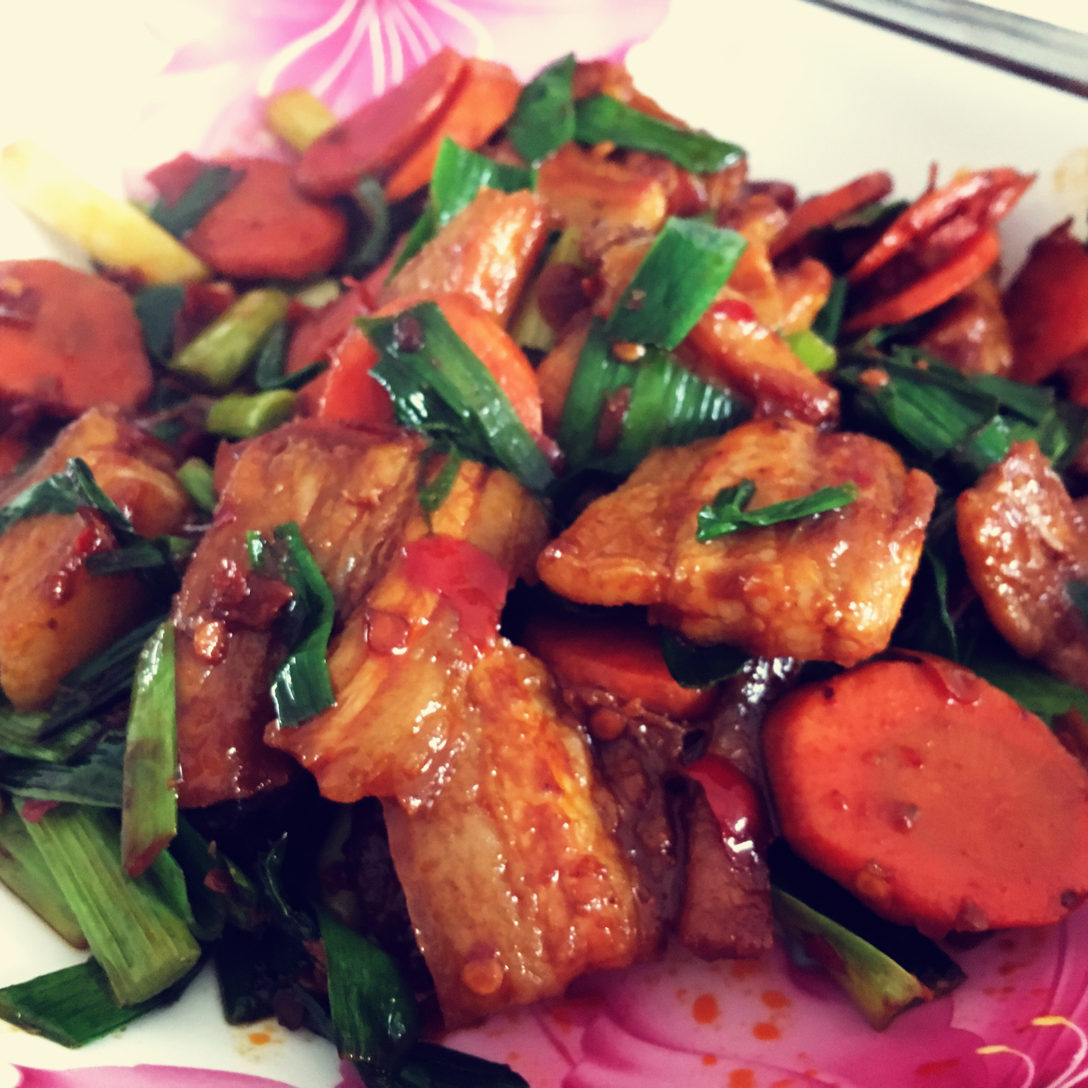 老丁的私房菜-蒜苗回锅肉