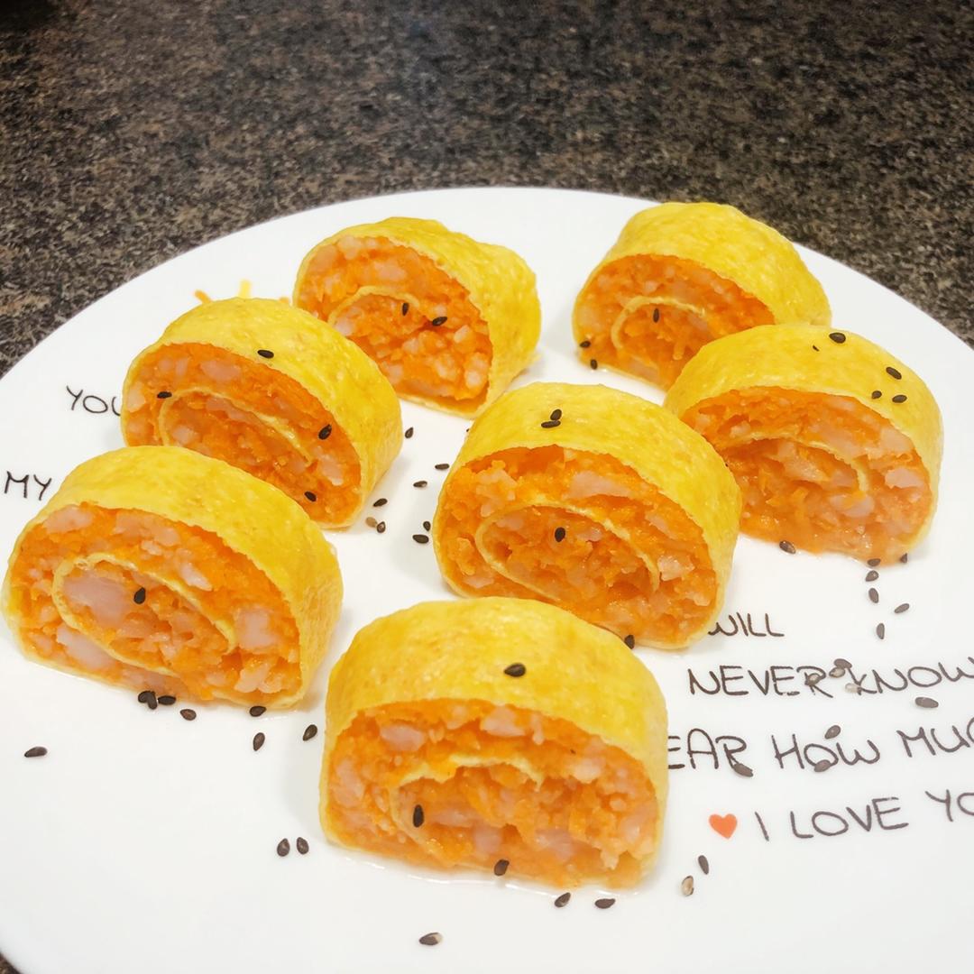 鲜虾鸡蛋卷宝宝辅食精华一岁以上宝宝