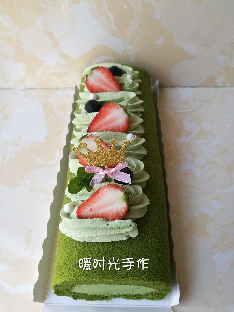 抹茶波点（条纹）蛋糕卷