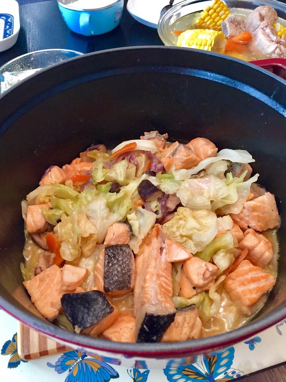 ちゃんちゃん焼き(chanchan yaki)——北海道限定版味噌三文鱼杂蔬炒