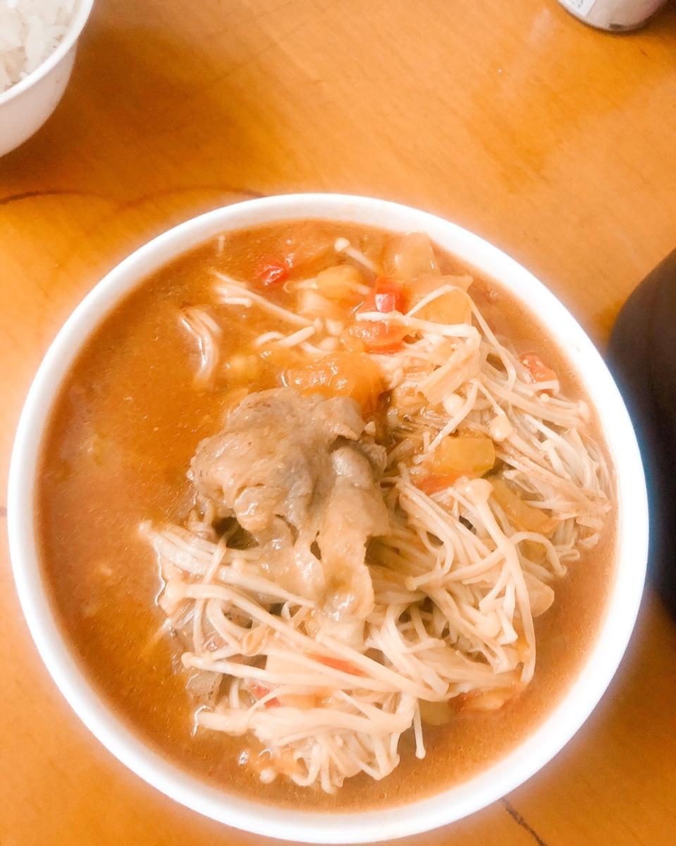 番茄肥牛金针菇卷