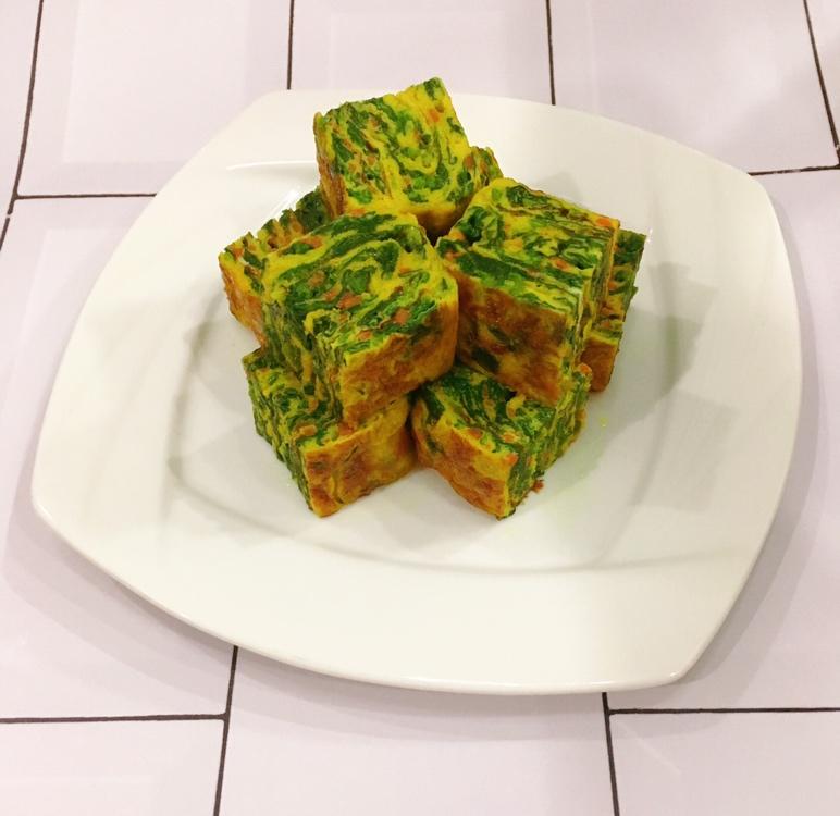 蛋滚菠菜胡萝卜