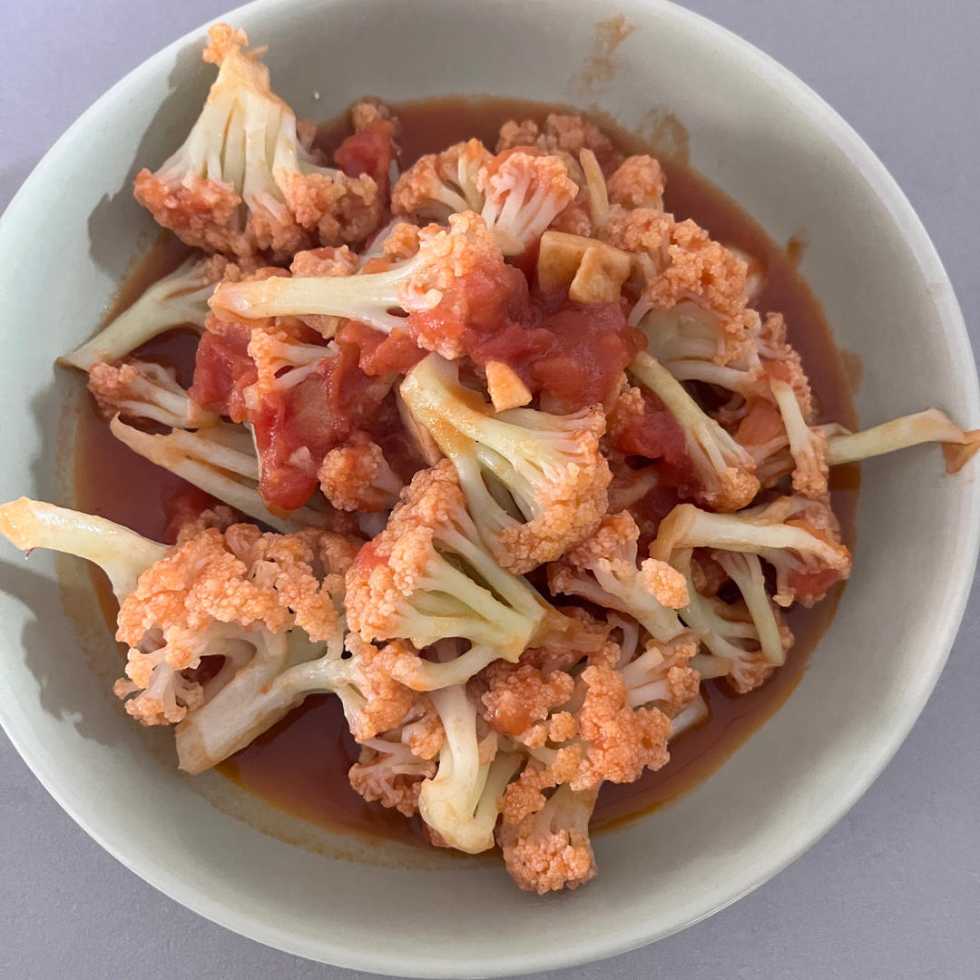西红柿炒菜花（夏季开胃菜）
