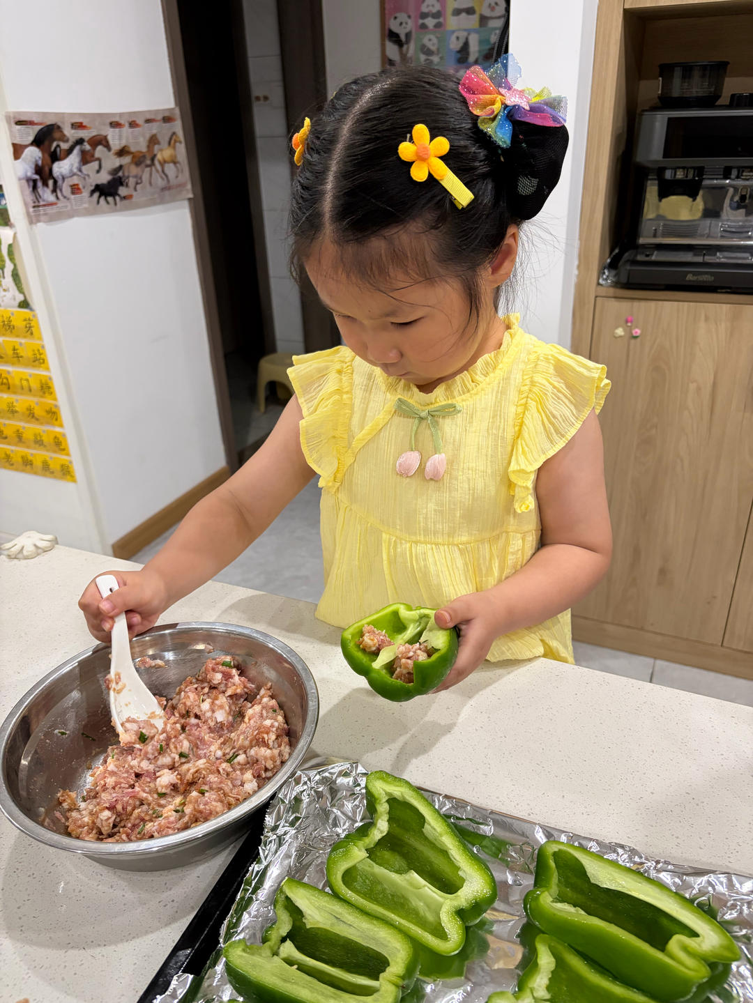 烤箱菜--青椒塞肉