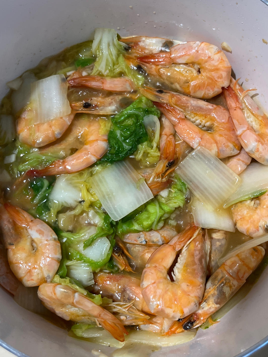 白菜炒虾