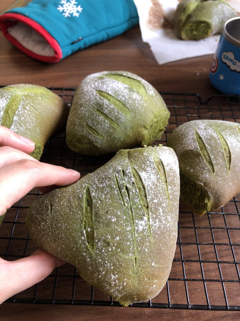 懒人版——抹茶红豆麻薯欧软