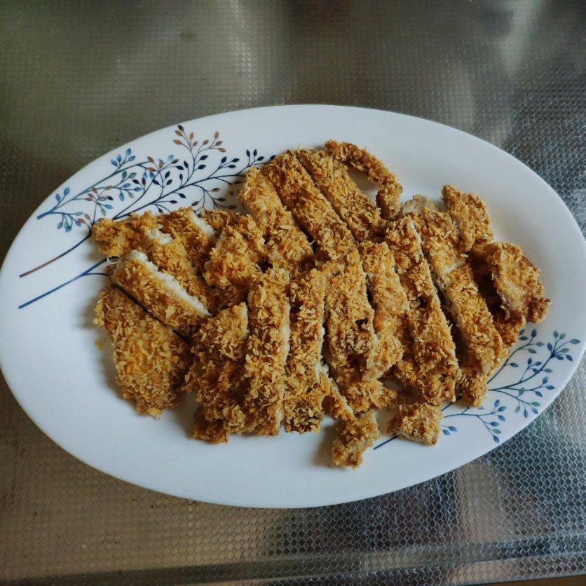 无油烤鸡排（面包糠鸡胸肉）