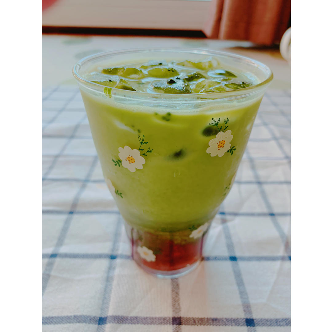 honeykki的抹茶蜜豆拿铁
