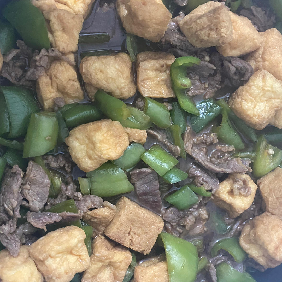 🔥青椒焖油豆腐‼️比肉还好吃