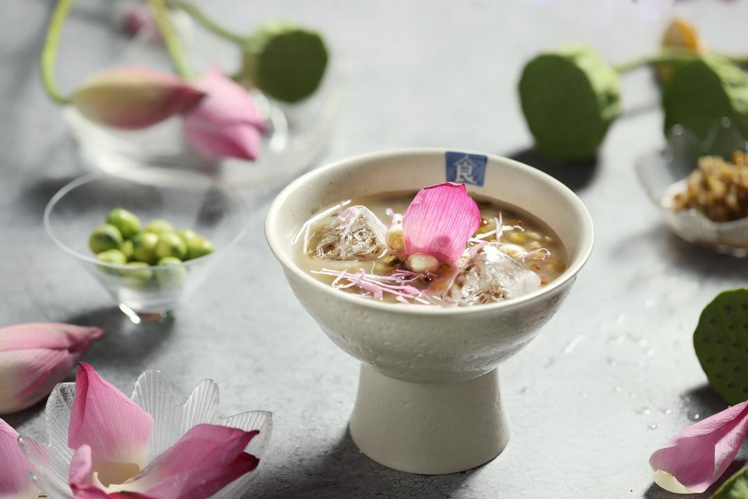 绿豆荷花冰粥（夏日解暑神器）