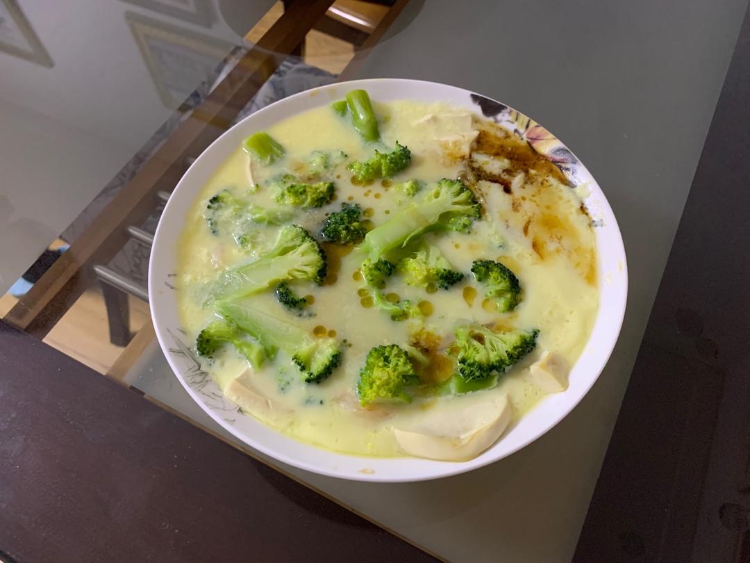 🔥超嫩滑❗️西兰花虾仁豆腐蒸蛋❗️好吃不胖
