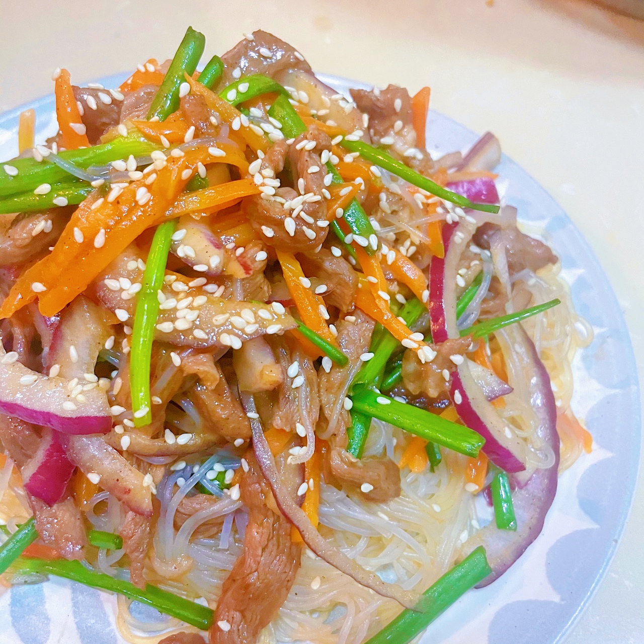 简易版韩式杂菜丨牛肉拌粉丝的做法 步骤5