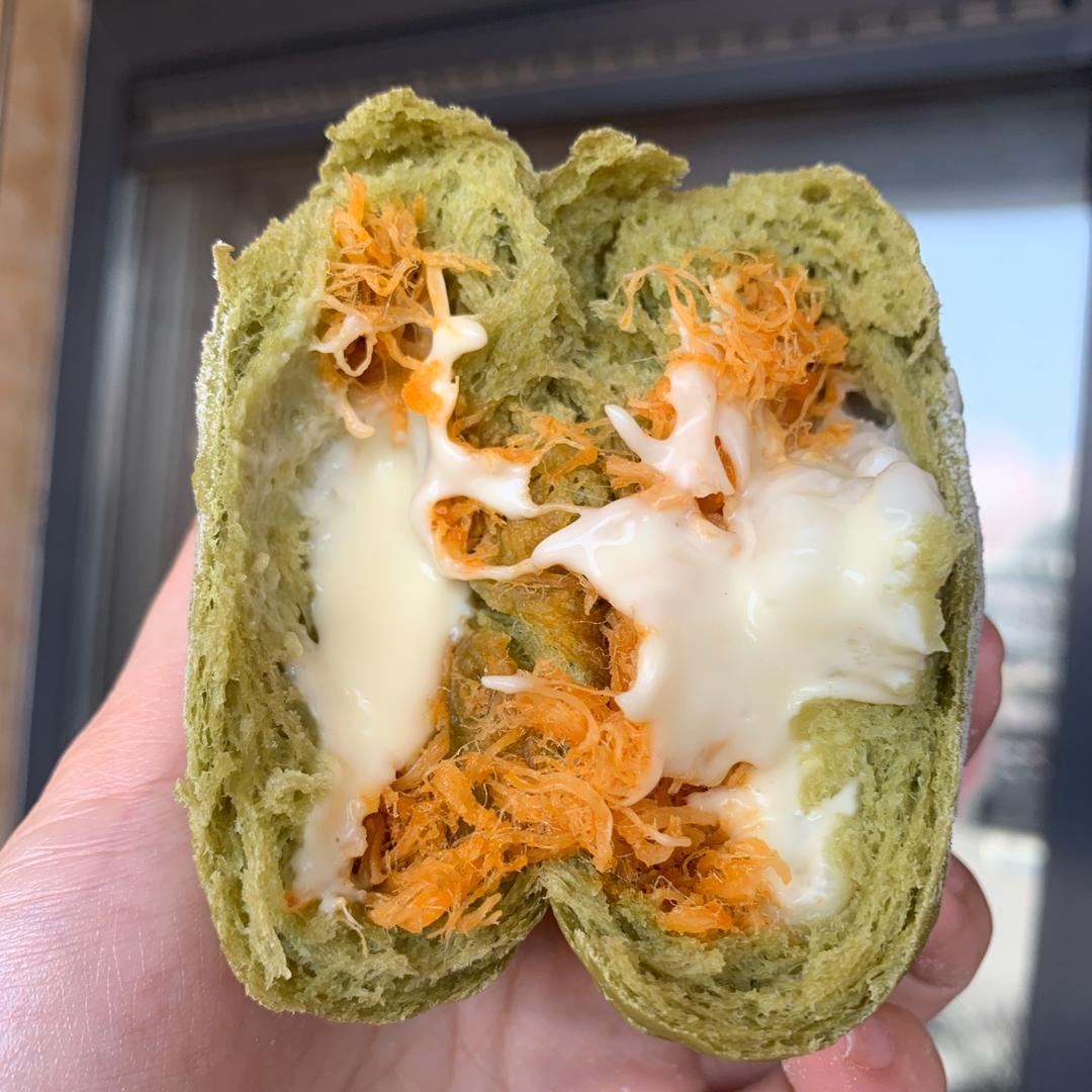 抹茶红豆软面包