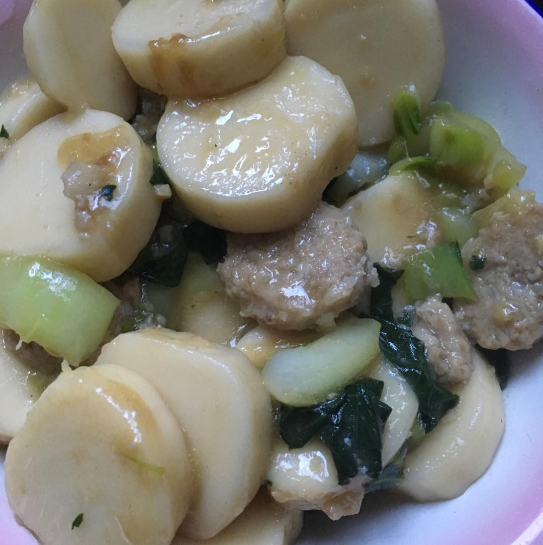 青菜肉丝炒年糕